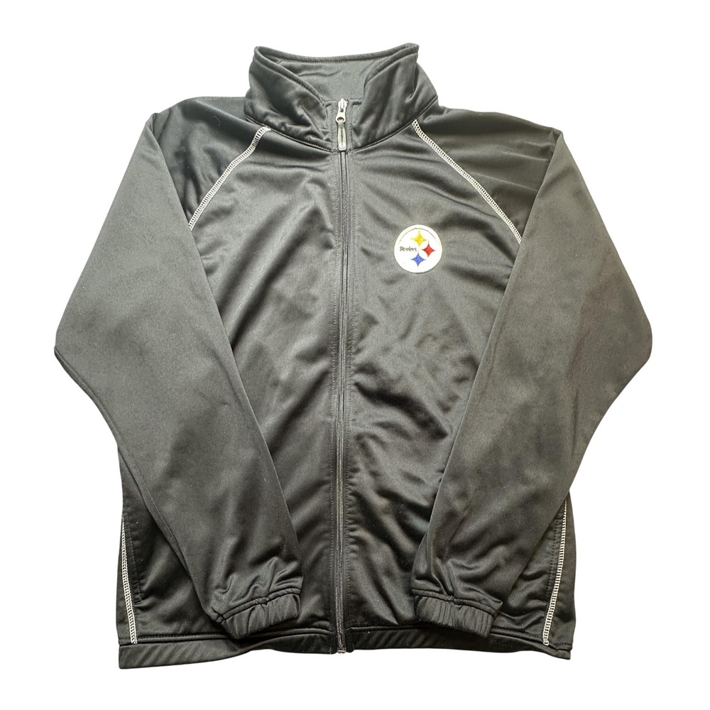 Pittsburgh‎ Steelers Jacket Mens Large Black NFL Football Full Zip Track NFL